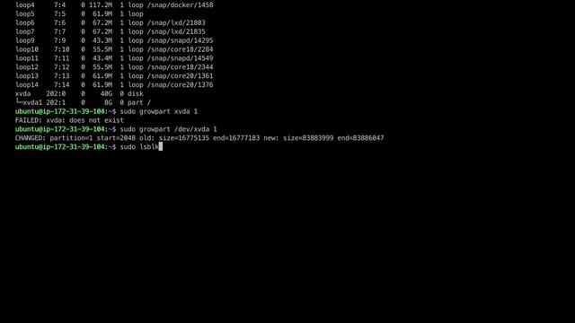 how to extend ebs volume aws linux/ubuntu смотреть онлайн