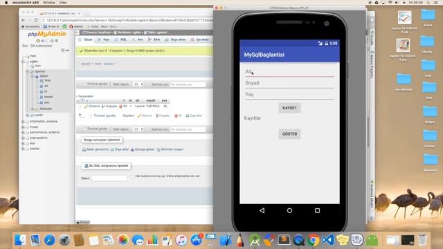 Android ile Mysql veritabanına bağlanma, veri kaydetme ve okuma işlemleri смотреть онлайн