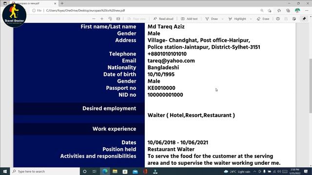 Europass CV | Europass CV Tutorial Bangla | Europe Work Permit Visa | Europe CV Format смотреть онлайн