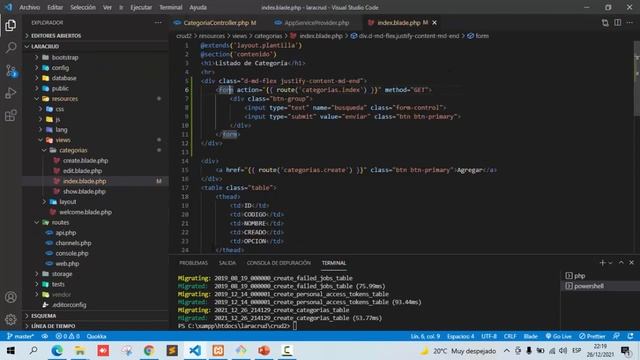 6- CRUD ? - Laravel 8 y Bootstrap - PAGINACIÓN, BÚSQUEDA смотреть онлайн