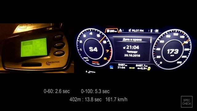 2016 Audi TT 2.0 TFSI Quattro 0-100, 0-150, 0-200 racelogic acceleration, 402m смотреть онлайн