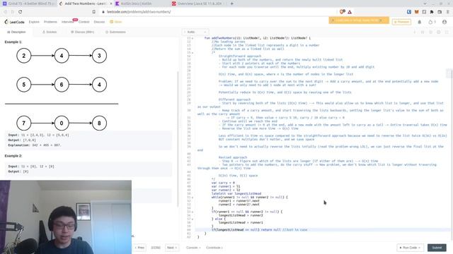 Terrible LeetCode in Kotlin: #2 Add Two Numbers смотреть онлайн