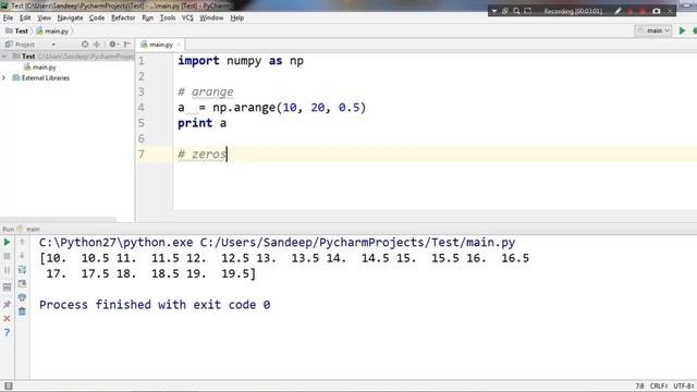 Python NumPy Tutorial - 4 - Create Array Using NumPy Inbuilt Function - Hindi смотреть онлайн