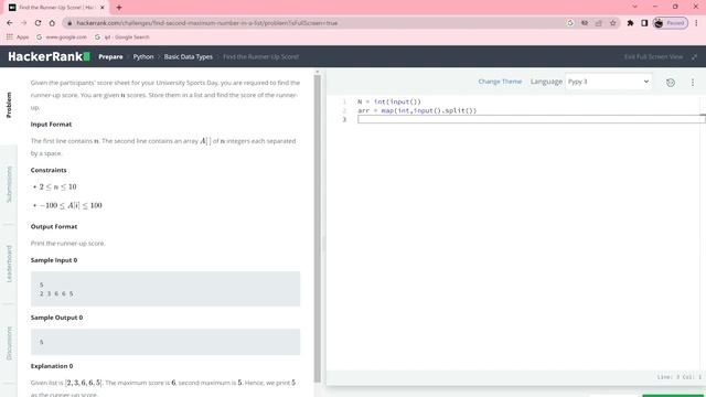 Find The Runner-up Score in Hindi|Basic Data Types |Python Programming|#HackerRank|Rajnish Chaurasi смотреть онлайн