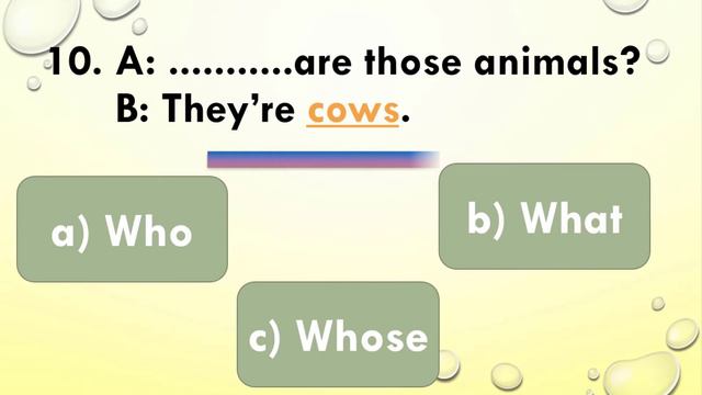 WH QUESTIONS MULTIPLE CHOICE QUIZ: Fill in the gaps with "when-where-which-who-why-what-whose" смотреть онлайн