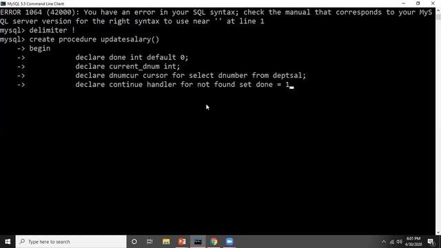 Solved Example using Cursor in SQL (Part 1) (DBMS) смотреть онлайн