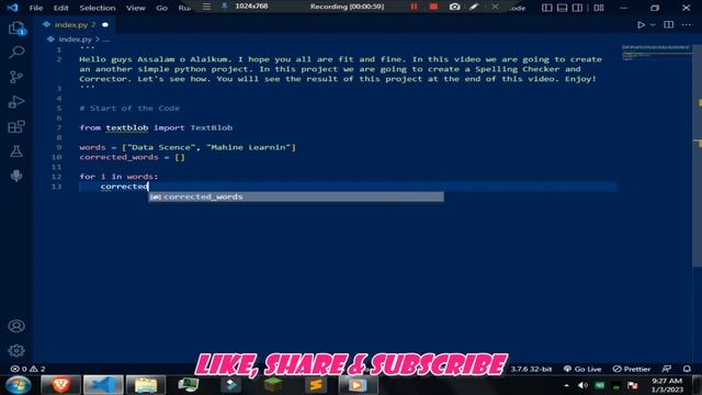 Spelling Correction | Spelling Checker | Python Tutorial смотреть онлайн