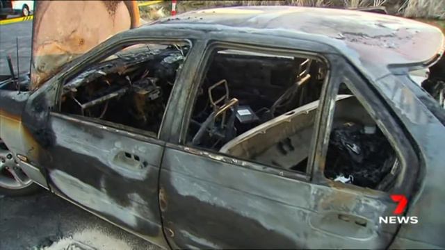 Hoon driver on the run after car bursts into flames after burnout session at Wingfield | 7NEWS смотреть онлайн