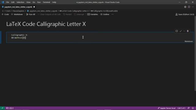 Jupyter Notebook | Markdown | LaTeX | How to Add A Calligraphic Letter X Using LaTeX Code смотреть онлайн