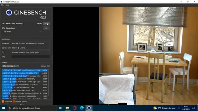 Cinebench R23 AMD A4-5000 1.50 GHz смотреть онлайн