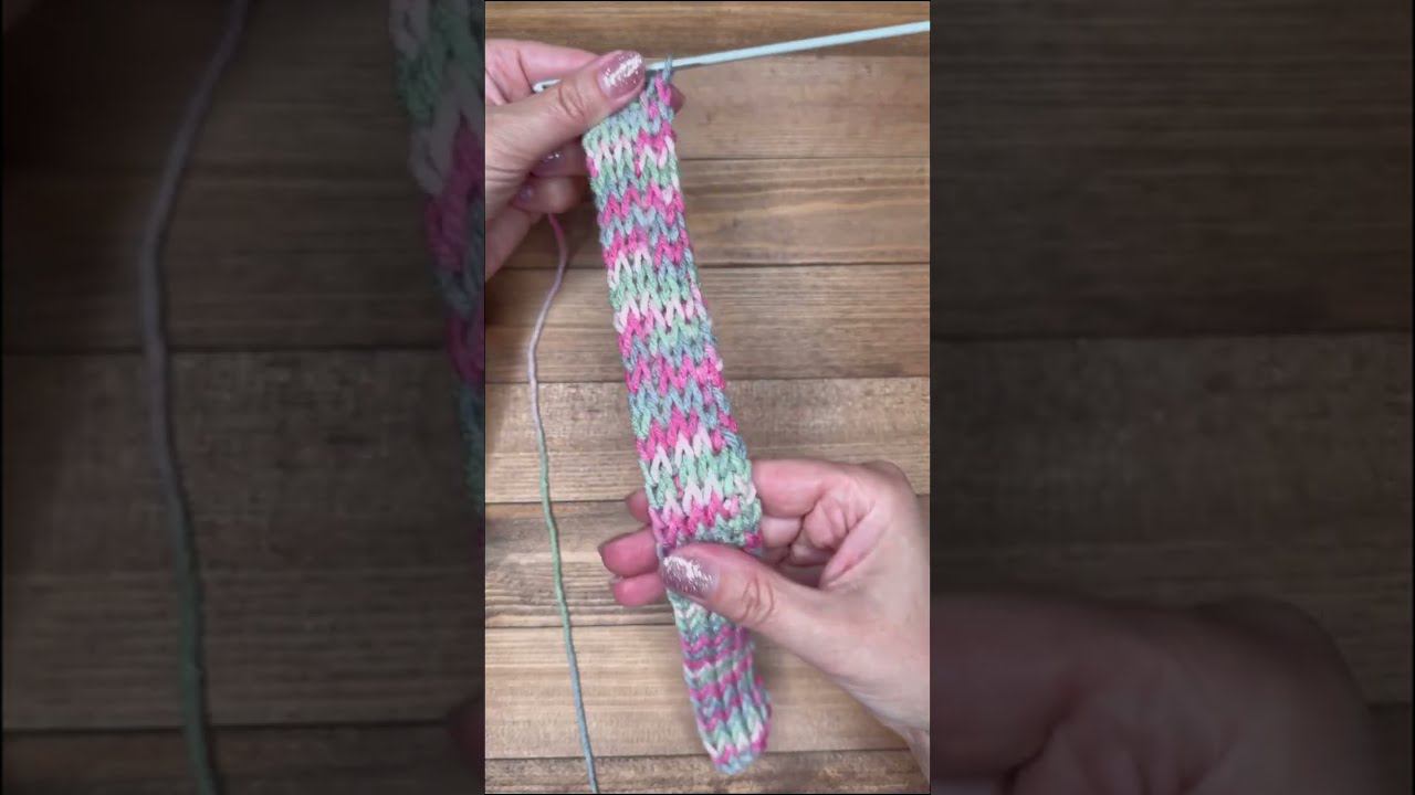 Tunisian Crochet Cord with 5 Loops. Detailed Tutorial смотреть онлайн