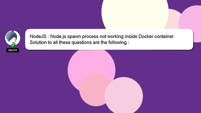 NodeJS : Node.js spawn process not working inside Docker container смотреть онлайн
