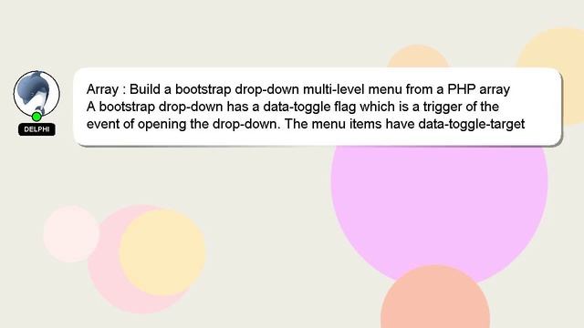 Array : Build a bootstrap drop-down multi-level menu from a PHP array смотреть онлайн