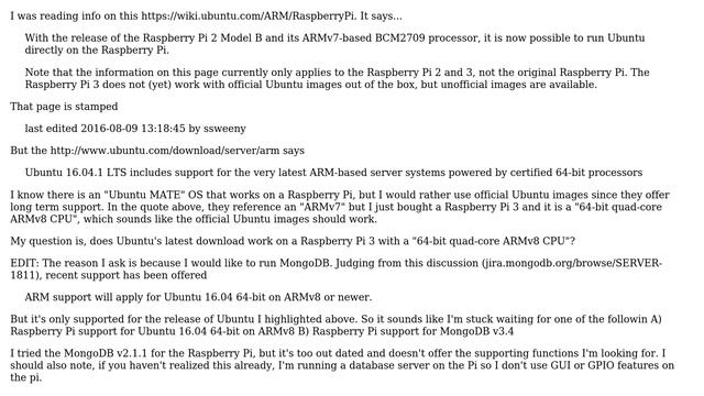 Raspberry Pi: Ubuntu 16LTS OR MongoDB v3.4 on Raspberry Pi 3 смотреть онлайн