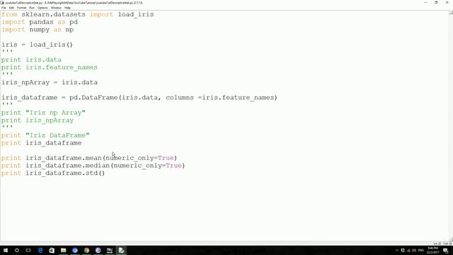Basic Statistics in Python Tut 2 Using Numpy and Pandas смотреть онлайн