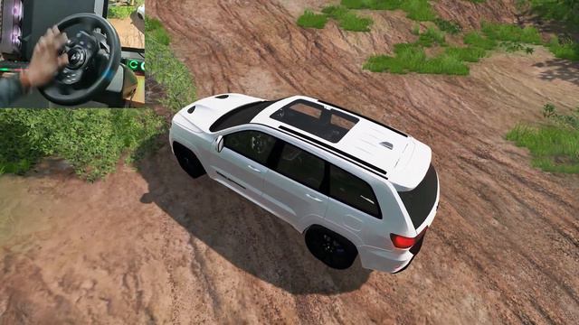 Jeep Cherokee Offroading *Gone Wrong* Logitech g29 | BeamNG Drive Wheelcam Gameplay смотреть онлайн