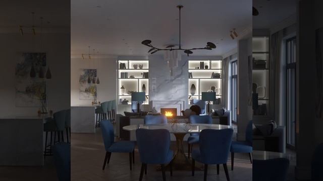 Анимация освещения в гостиной. смотреть онлайн