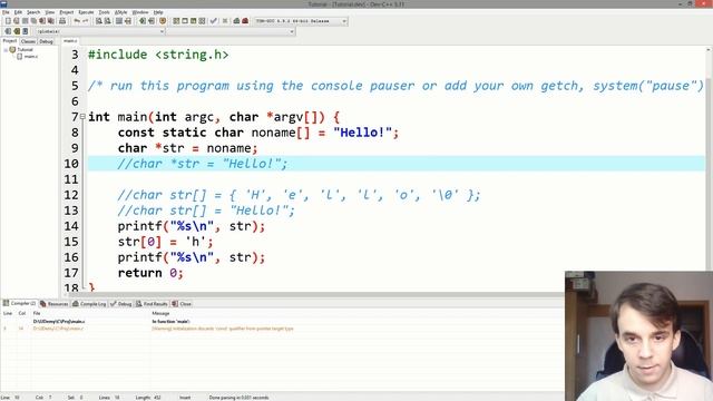 String literals and string initializations смотреть онлайн