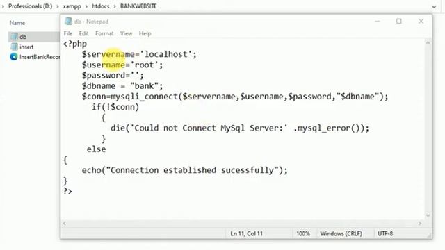 connection establish php WITH MYSQLI | CONNECTIVITY CHECK program смотреть онлайн