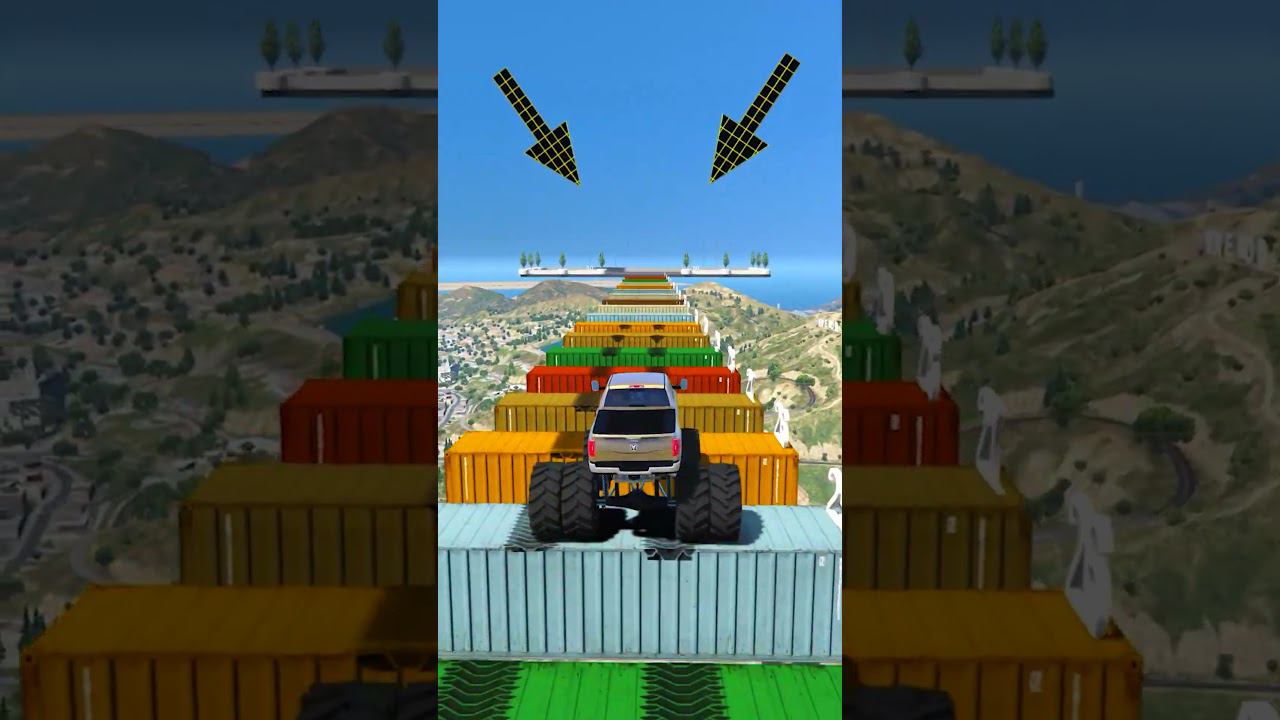 КАК ДАЛЕКО ПО ДЫРЯВЫМ БЛОКАМ ПРОЕДЕТ ЧИТ ТАЧКА? СМОТРИ НЕ УПАДИ В ГТА 5! #shorts смотреть онлайн