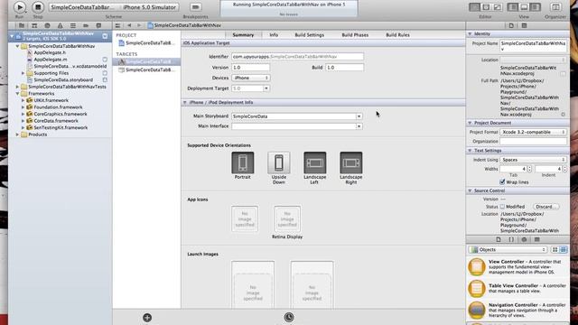 iOS TabBarController with Navigation Controller and Core Data смотреть онлайн