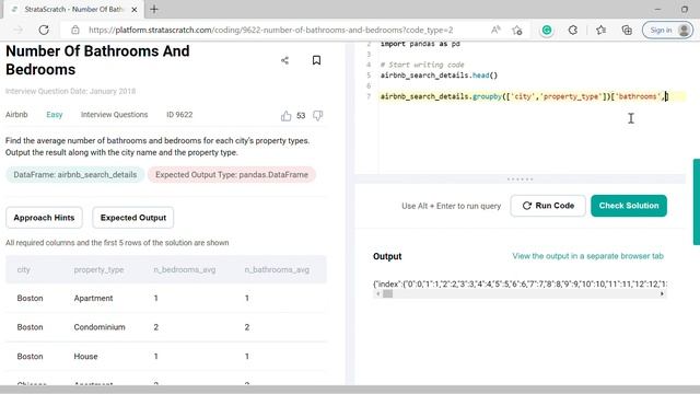 Python StrataScratch ID 9622 Number of Bathrooms And Bedrooms смотреть онлайн