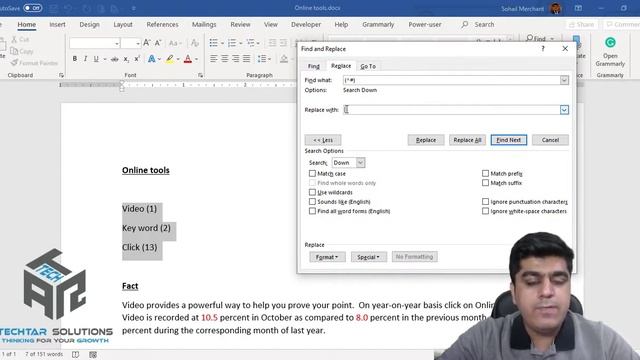 Replace Number from Text in Microsoft Word: Advanced Trick смотреть онлайн