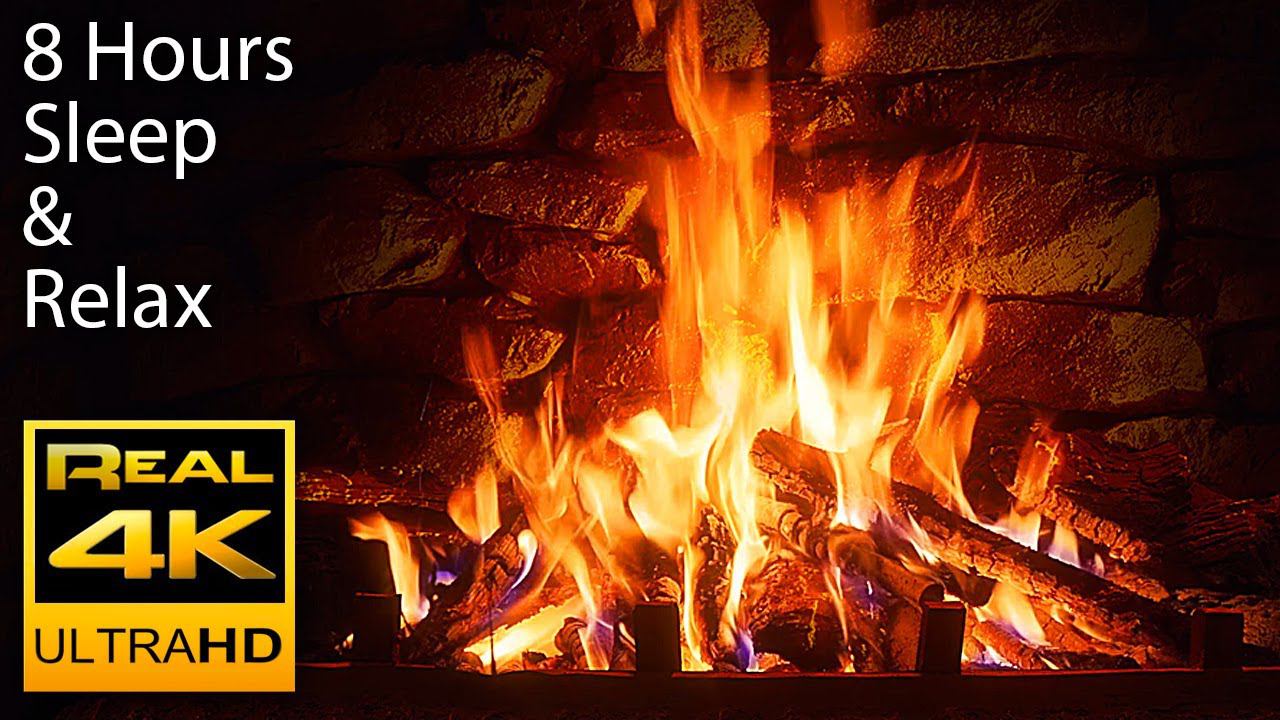 The Best 4K Relaxing Fireplace with Crackling Fire Sounds 8 HOURS No Music 4k UHD TV Screensaver смотреть онлайн