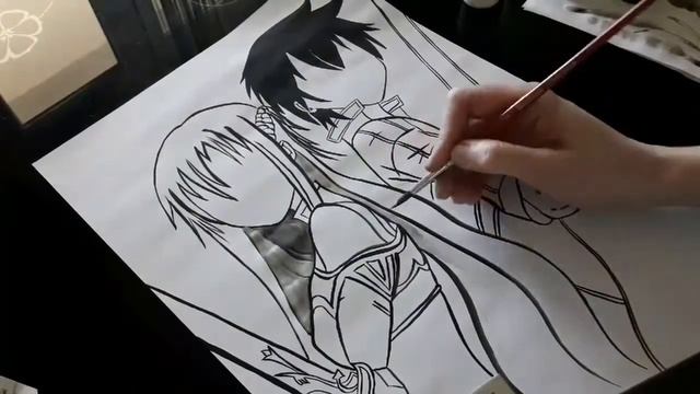 Мастера меча онлайн. Рисуем аниме. смотреть онлайн