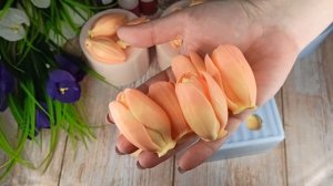 Заливка силиконовых форм цветов. Тюльпаны из мыла. Scarlet Flower, Мыльная вечеринка, Emerald Molds