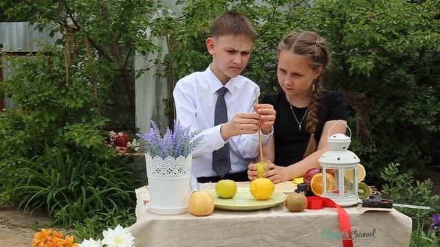 DIY Букет из фруктов и цветов • Подарок учителю на 1 сентября • Мастер класс смотреть онлайн