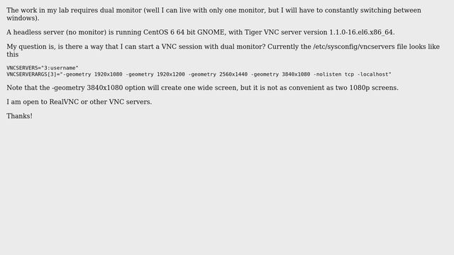 How to start a VNC session with multiple monitor? смотреть онлайн