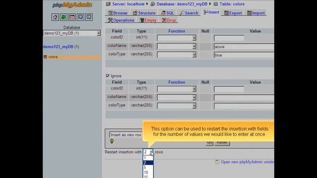 Inserting records via phpMyAdmin смотреть онлайн