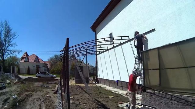 Навес 13*4м. Часть 2.