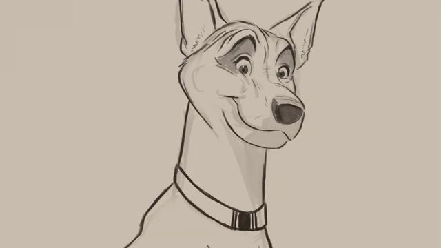 Digital drawing - How to draw a dog (Disney sketch style) смотреть онлайн