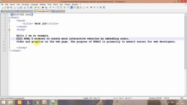 Sub and Sup , Horizontal Rule or Horizontal Line using hr Tag,Align Attribute in HTML Hindi смотреть онлайн