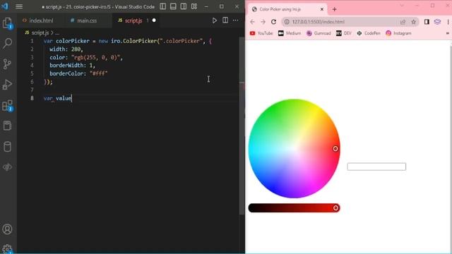 Color Picker using Iro.js смотреть онлайн