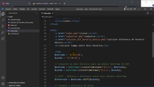 Como calcular a diferença entre dois horários com PHP смотреть онлайн