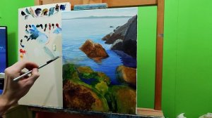 Простой способ нарисовать прозрачную воду|как нарисовать камни под водой легко часть1 #живопись