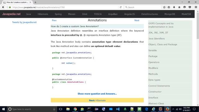 How do I create a custom Java Annotation?
| javapedia.net смотреть онлайн
