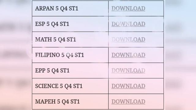 QUARTER 4 ASSESSMENT TOOLS IN GRADE 5 смотреть онлайн