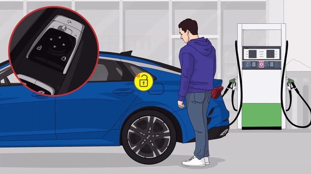 Open the Fuel Filler Door Kia How To K5 ENG смотреть онлайн