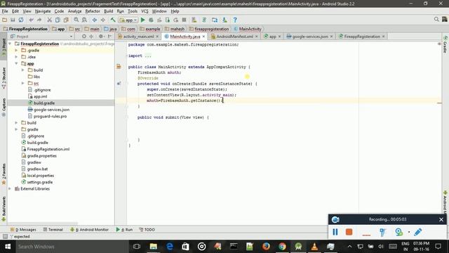 Tutorial -8 Simple Registration functionality using firebase authentication service смотреть онлайн
