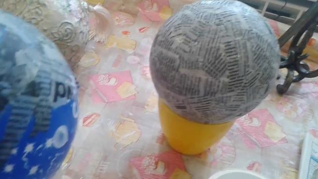 Как сделать круглый шар в технике папье-маше.