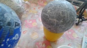 Как сделать круглый шар в технике папье-маше.