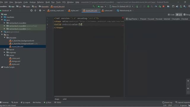 Android Studio Custom Button || Round Button in Android смотреть онлайн