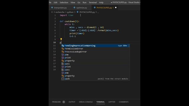 Countdown Timer using python - easy projects with python - Timer methode @physicsup смотреть онлайн