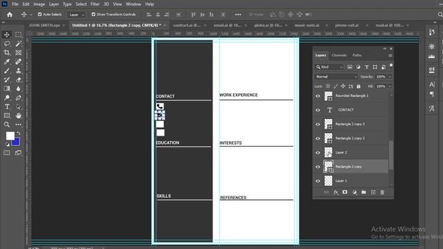 Resume or CV design in Adobe Photoshop смотреть онлайн