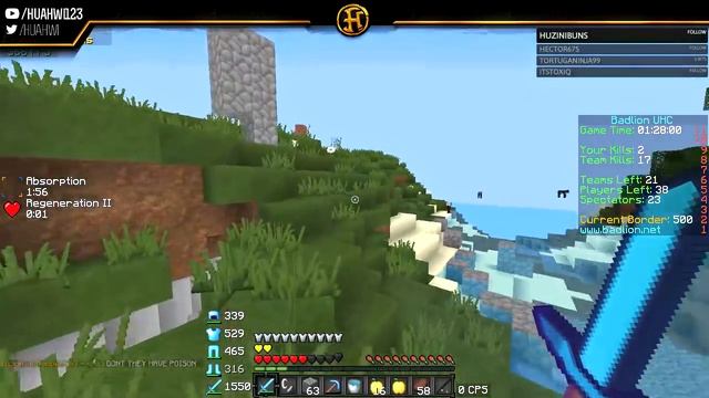 FIRE ASPECT II DIAMOND SWORD - Minecraft UHC Highlights #21 (Huahwi Lights) смотреть онлайн