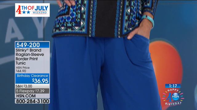 Slinky Brand RaglanSleeve Border Print Tunic смотреть онлайн